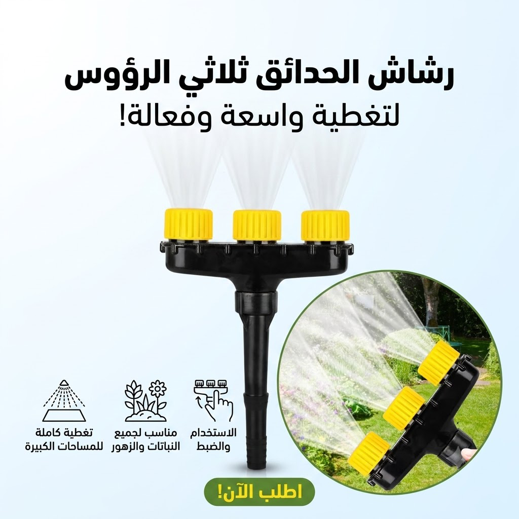 مرش الحدائق الاحترافي ثلاثي الرؤوس