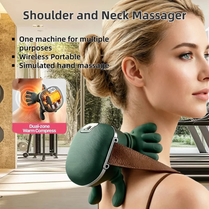 Bionic Neck Shoulder Massager N7 Kneading Massager Shawl 3-Level Modes Neck Cervical Waist Leg Body Muscles Massage Pillow