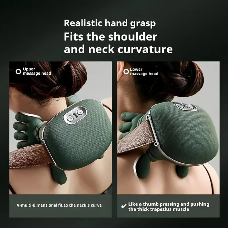 Bionic Neck Shoulder Massager N7 Kneading Massager Shawl 3-Level Modes Neck Cervical Waist Leg Body Muscles Massage Pillow