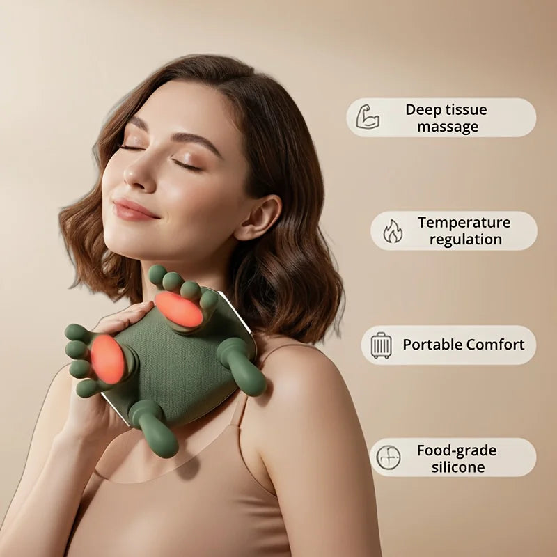 Bionic Neck Shoulder Massager N7 Kneading Massager Shawl 3-Level Modes Neck Cervical Waist Leg Body Muscles Massage Pillow