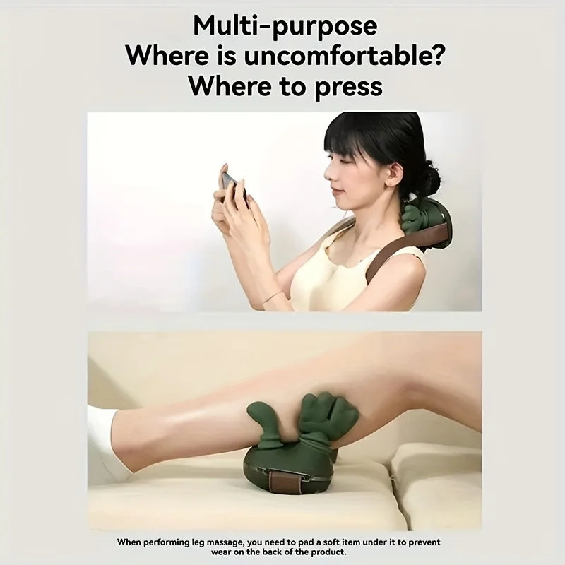 Bionic Neck Shoulder Massager N7 Kneading Massager Shawl 3-Level Modes Neck Cervical Waist Leg Body Muscles Massage Pillow